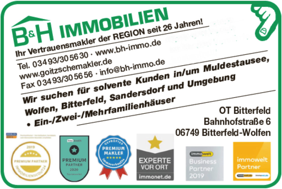 Sie wollen Ihre Immobilie verkaufen? - Wir sind Ihr Partner in Bitterfeld und Umgebung